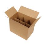 Кутия за чаши с разделител 25x17x20 cm - Крафт - 6 отделения