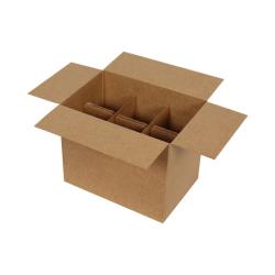 Кутия за чаши с разделител 25x17x20 cm - Крафт - 6 отделения