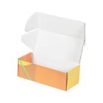 18x7,5x6 cm кутия жълто оранжево на ивици офсетов печат