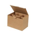 Кутия за чаши с разделител 25x17x17 cm - Крафт - 6 отделения