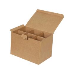 Кутия за чаши с разделител 25x17x17 cm - Крафт - 6 отделения