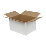 Единична бяла кутия от велпапе с размери 25x20x15 cm