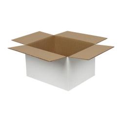 Единична бяла кутия от велпапе с размери 25x20x15 cm