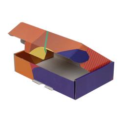 24x16,5x6 cm Предварително заключена кутия Жълто-оранжев цвят с шарка