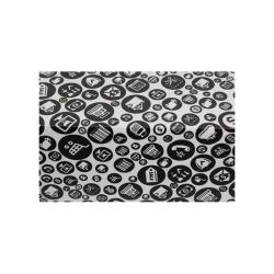 25x20x10 cm единичен гофриран черен пазарски пакет с шарка