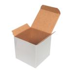 5х5х5 см Бяла картонена кутия от единично велпапе