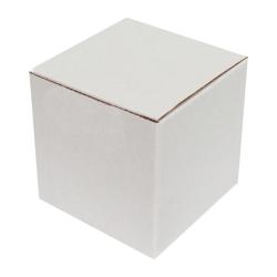 5х5х5 см Бяла картонена кутия от единично велпапе